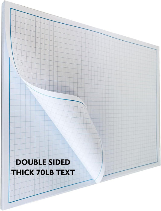 Blueprint and Graph Paper Pad - 50 Sheets Per Pad - 70lb Text - For Drawing, Designing, and More - Perfect Tool for Young Artists, Budding Designers, and Classroom Use (5, 12x18)