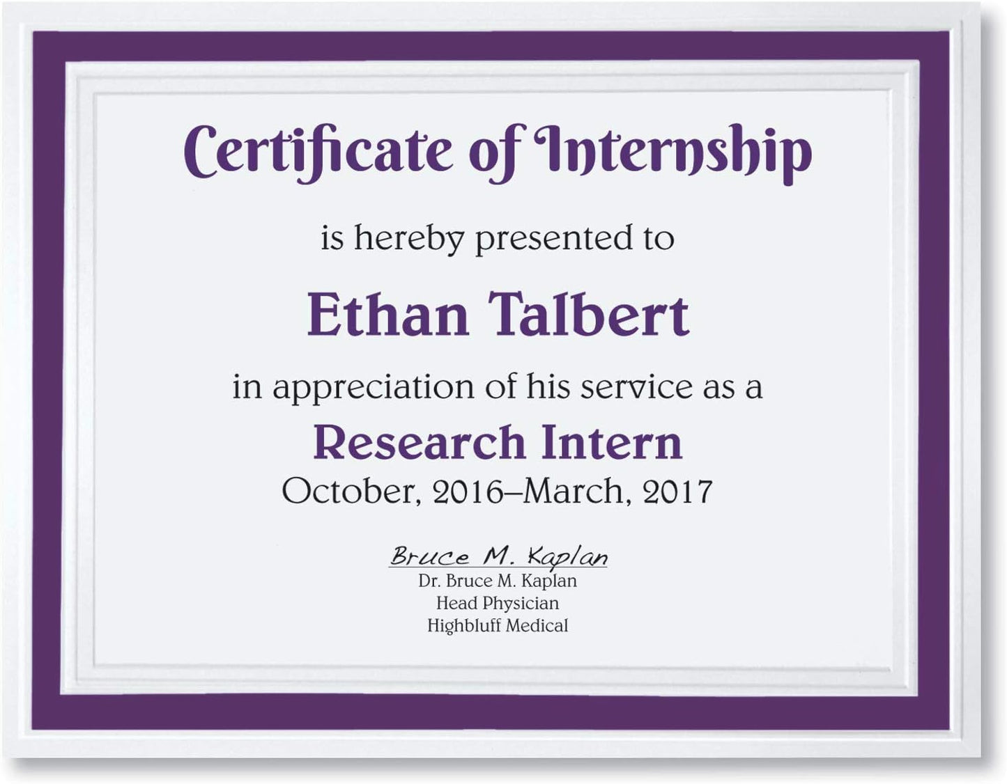 PaperDirect Pristine Specialty Certificates, 50 Sheets of 38lb White Paper, 8½" x 11", Purple Bold Foil Border, Perfect for Awards, Students, Employees, Volunteers, Course Completion, Diplomas