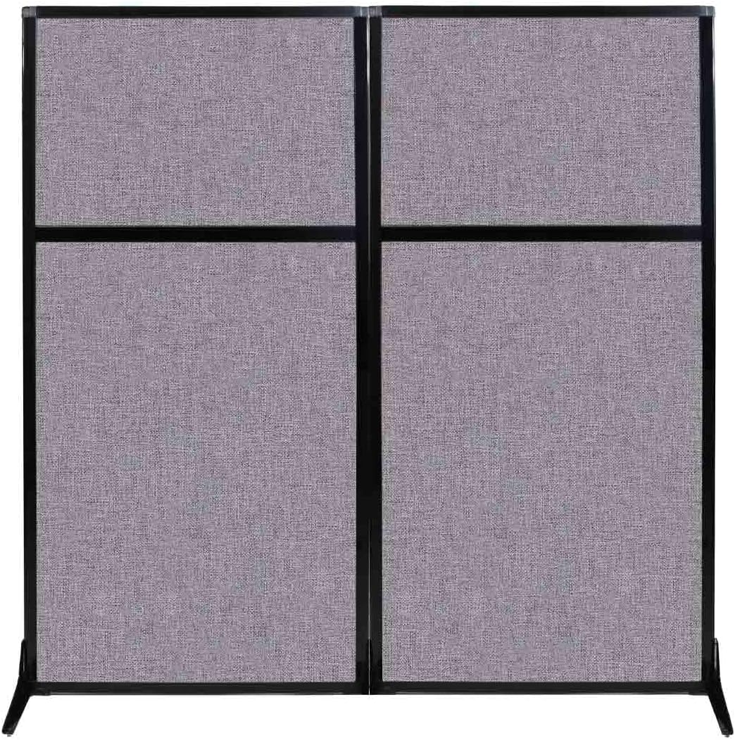 Versare Workstation Partition | Portable Wall Divider | Modern Office Cubicle | Free Standing Privacy Screen | Flexible Work Space | 66" x 70" Cloud Gray Fabric Panels