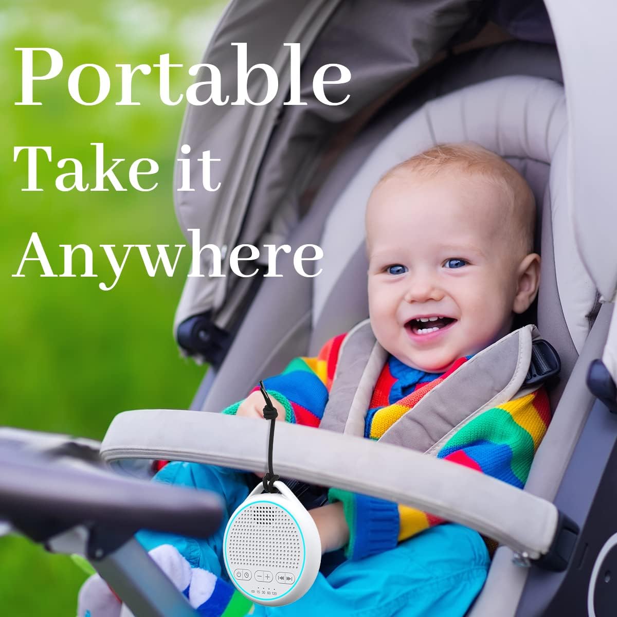 White Noise Sound Machine with 25 Soothing Natural Sounds Rechargeable Battery Portable for Travel 32 Volume Levels 5 Timers Compact Size for Baby Kids Adults Sleeping (White-Upgrade)