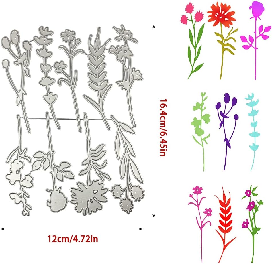 30 PCS Flower Die Cuts for Card Making, FineGood Wildflower Cutting Dies DIY Craft Die Cutters Embossing Stencils for Card Making Supplies