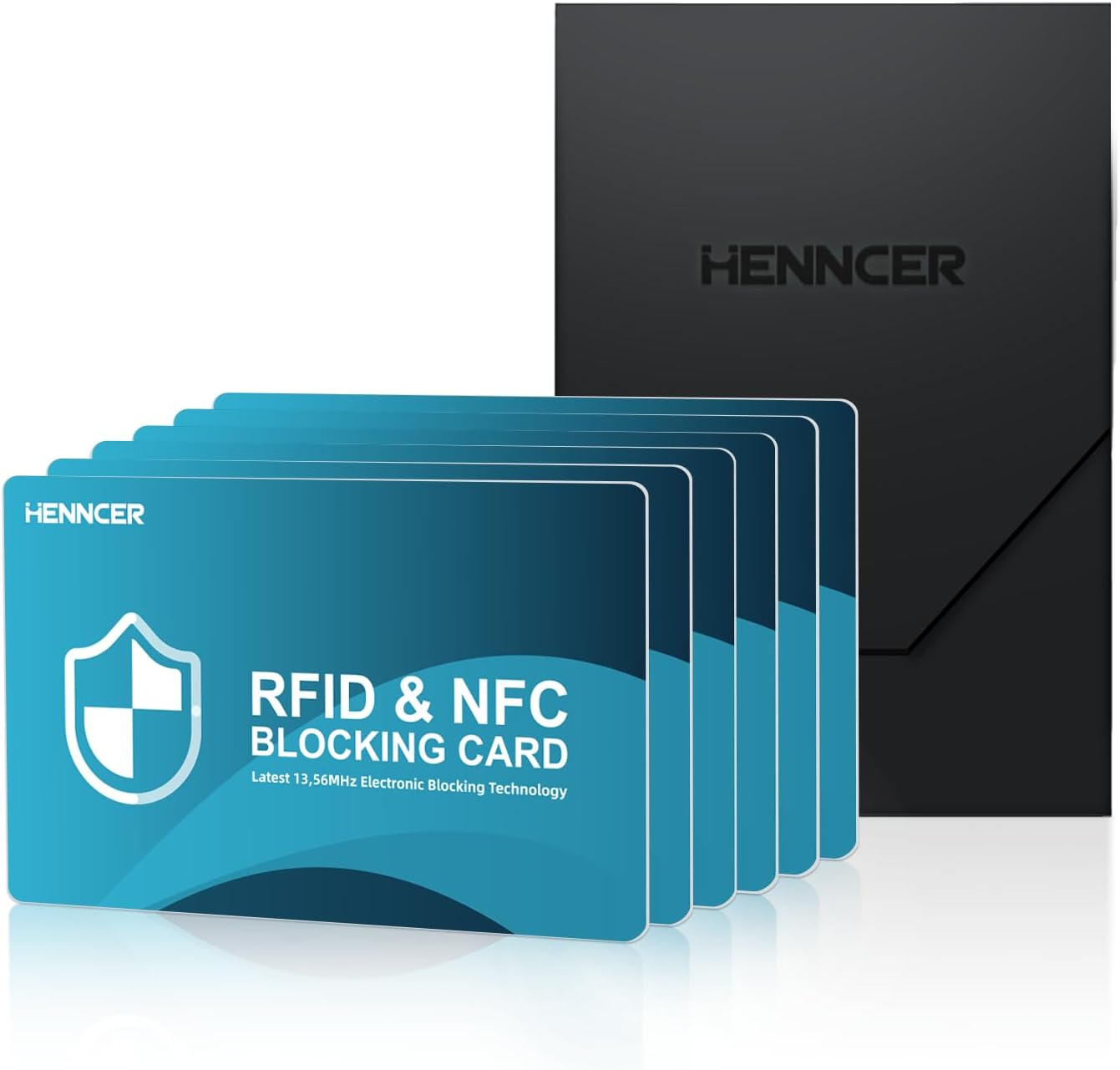 2025 NEW RFID Blocking Card, 6 Pack Fuss Protection for Entire Wallet Shield, Credit Card Protector NFC Bank Debit Blocker, Identity Theft Prevention for Passport Travel Security(Blue)