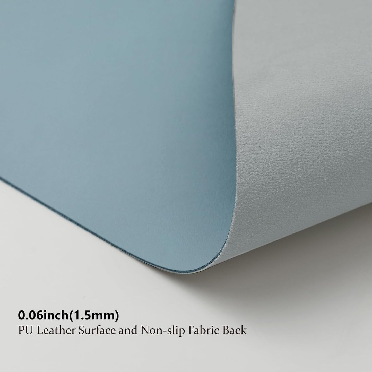 Leather Desk Mat - Non-Slip PU Desk Pad for Office and Home - Desk Organization and Accessories - Ideal for Large Mouse Pad and Desk Mats on Top of Desks (Light Blue,31.5"x 15.7")