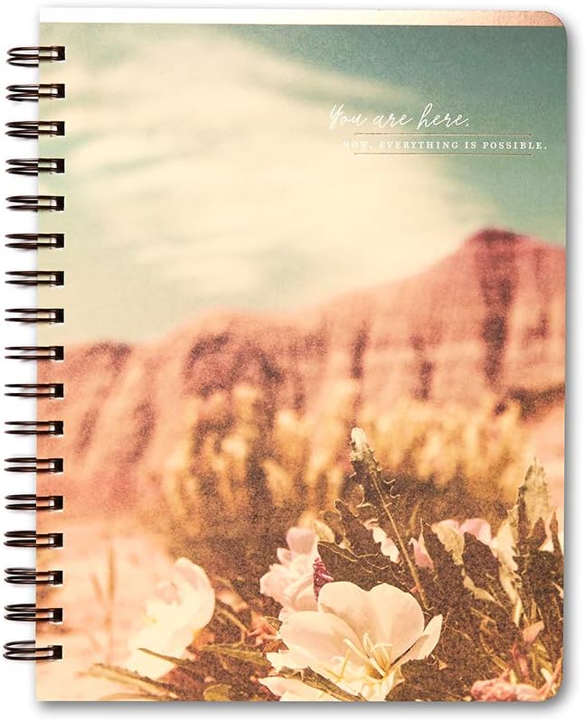 Compendium Spiral Notebook - You are here. Now, everything is possible. — A Designer Spiral Notebook with 192 Lined Pages, College Ruled, 7.5”W x 9.25”H