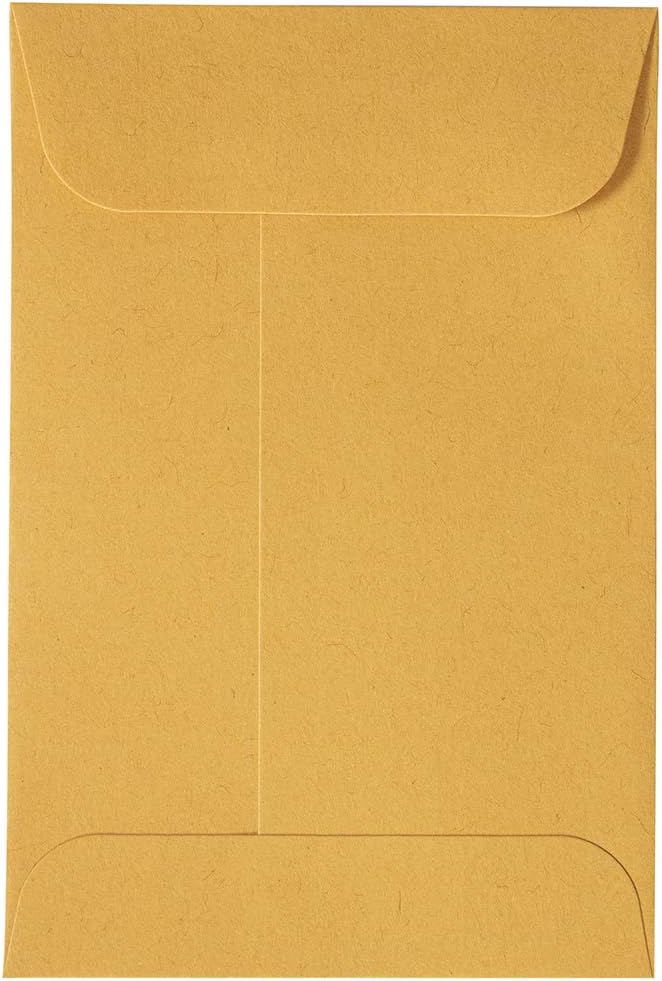 JAM PAPER #4 Coin Business Commercial Envelopes with Peel and Seal Closure - 3 x 4 1/2 - Brown Kraft Manila - 100/Pack