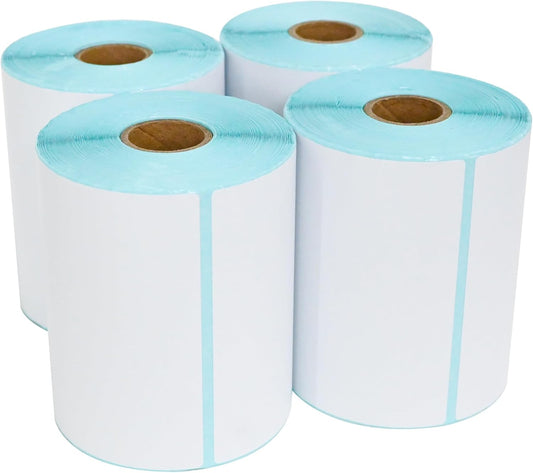 L LIKED 4"x 6" Direct Thermal Labels White Perforated Shipping Labels,250 Labels per Roll,4 Rolls
