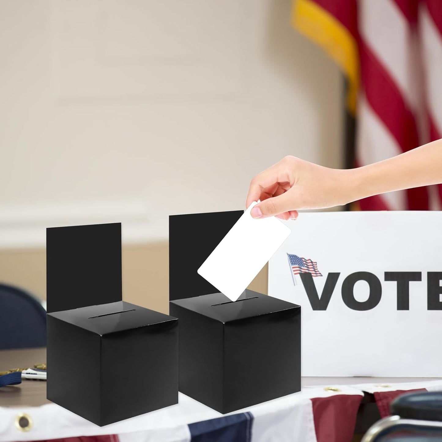 Ysglory 12 Pack Raffle Ticket Box Black Cardboard Suggestion Box with Slot Donation Ballot Boxes for Fundraising Collecting Business Card Voting Contest, 6 x 6 x 6 Inches