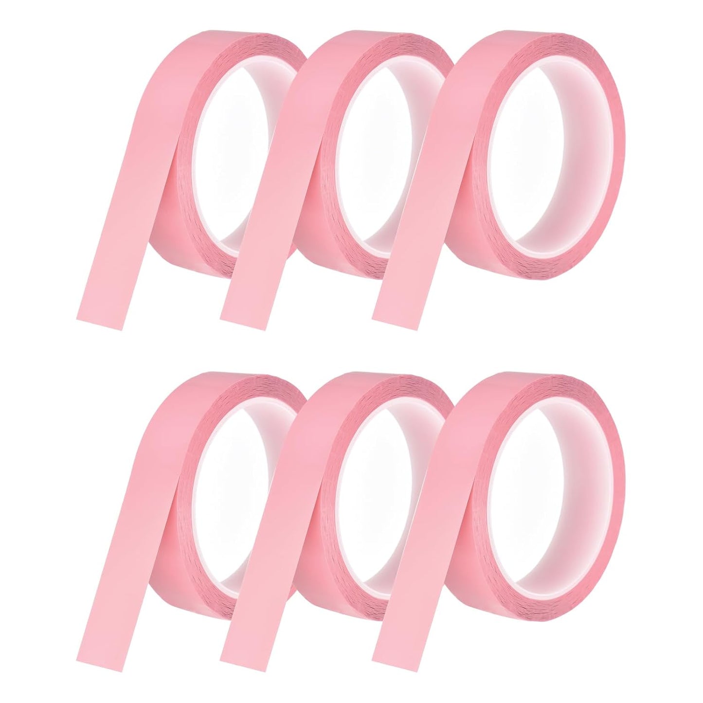 MECCANIXITY 6 Rolls Whiteboard Tape Graphic Chart Tape 25mm 54.7 Yard Art Tape Thin Self-Adhesive Pinstripe Tape Masking Tape for Gift Wrapping Craft Supplies, Pink