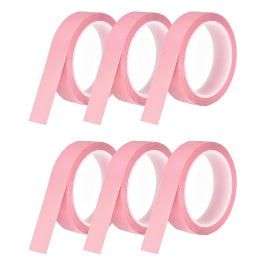 MECCANIXITY 6 Rolls Whiteboard Tape Graphic Chart Tape 25mm 54.7 Yard Art Tape Thin Self-Adhesive Pinstripe Tape Masking Tape for Gift Wrapping Craft Supplies, Pink