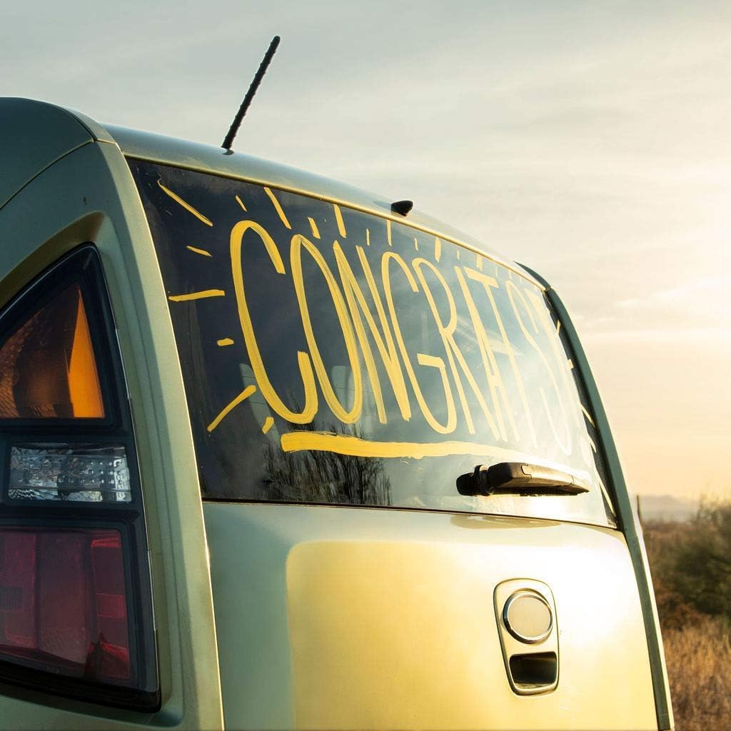 Glass Pen Window Marker: Liquid Chalk Pens for Glass, Whiteboard Markers with Washable Paint - Graduation, Car Windows, Mirror Pen, Storefront, Wedding, Parade, Party & Holiday (3 Pens - Jumbo Tip)