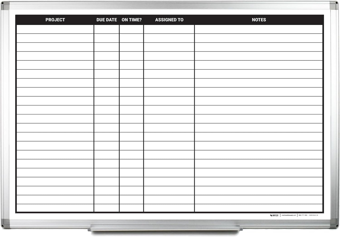 Project Planning Dry-Erase Whiteboard 36" x 24"