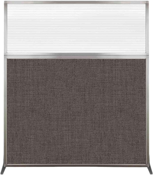 Versare Hush Screen Portable Room Divider | Workstation Wall Divider | Freestanding Privacy Hush Panels | Clear Fluted Windows | Fabric Office Divider Screen | Great for Room Separation