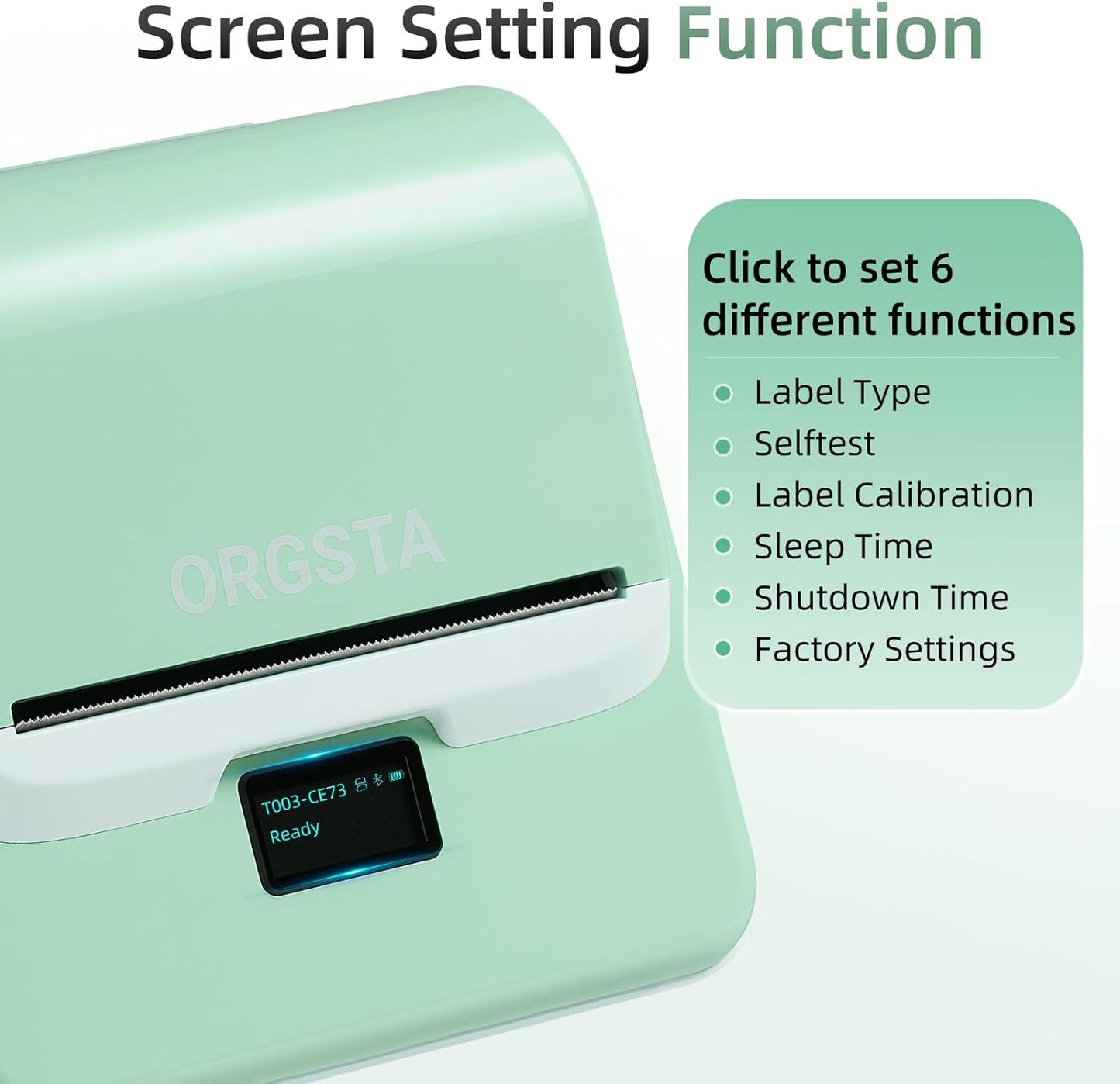 ORGSTA Label Maker Machine with Tape, T003 Thermal Label Maker, 3.15 Inch Bluetooth Label Printer Compatible with Phone & PC, Sticker Printer Barcode Thermal Maker for Small Business, Home, School