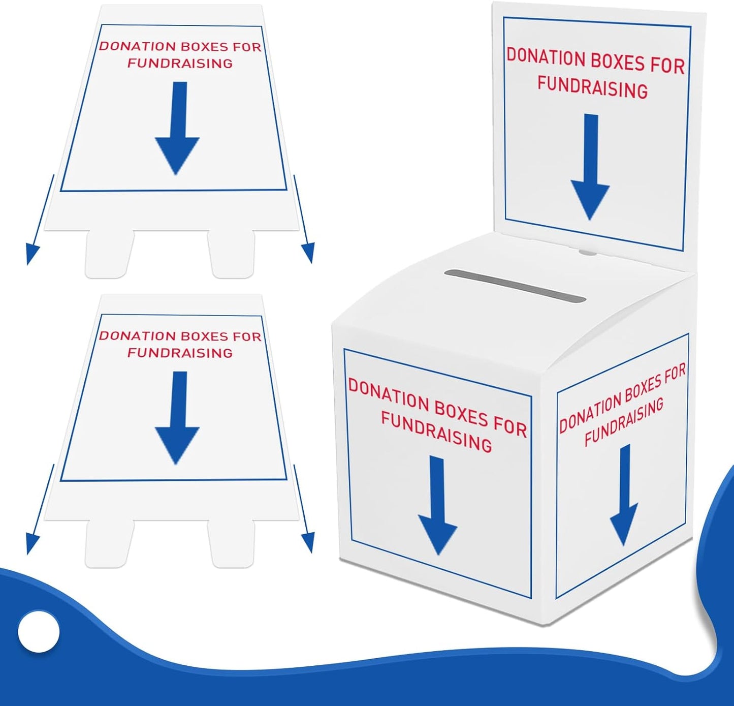 96 Pack Raffle Box Donation for Fundraising, Ballot Cardboard Box with Slot for Ticket and Removable Header Charity for Collecting Business Card Voting Contes, 6 x 6 x 6 Inch