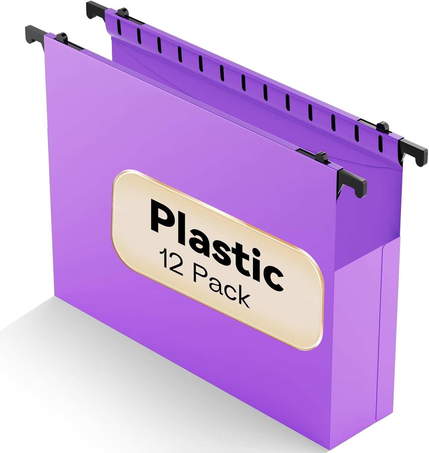 Plastic Extra Capacity Hanging File Folder Letter Size,12 Pack Reinforced Purple Hanging Folders Expandable,Heavy Duty Folders 2 Inch Expansion,Hanging File Organizer Designed for Bulky Files