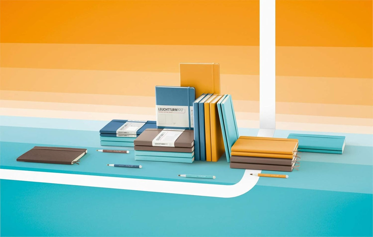 LEUCHTTURM1917 - Notebook Hardcover Medium A5-251 Numbered Pages for Writing and Journaling (Rising Sun, Dotted)