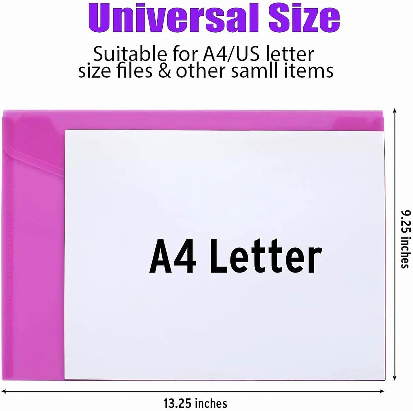Sooez 32 Pack Plastic Envelopes Poly Envelopes, HeavyDuty File Folders, Clear Folders with Pockets, Folders for Documents Letter A4 Size, Filing Folders, Paper Storage, Office School, 8 Colored
