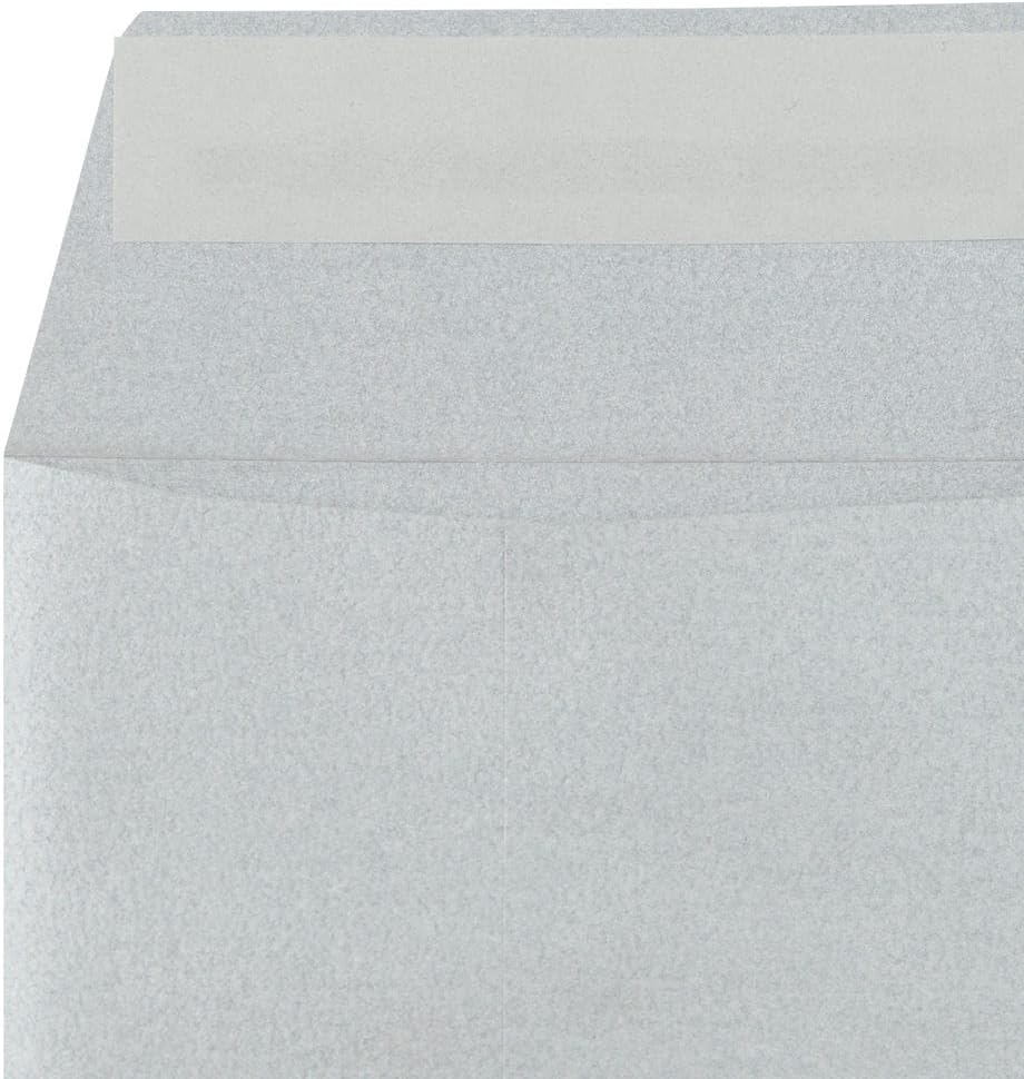 LUXPaper #7 Coin Envelopes | Peel & Press | 3 1/2" x 6 1/2" | Silver Metallic | 80lb. Text | 50 Qty