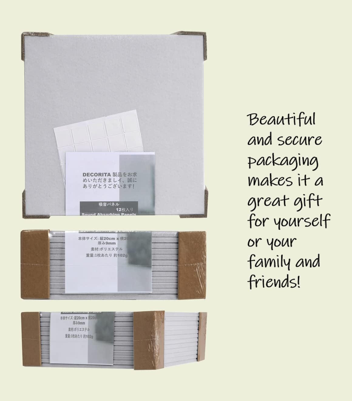 Large Cork Board Alternative - 12-Pack Felt Wall Tiles with Safe Removable Adhesive Tabs, Cork Wall Tiles Bulletin Board Home Office Essentials - Gray White