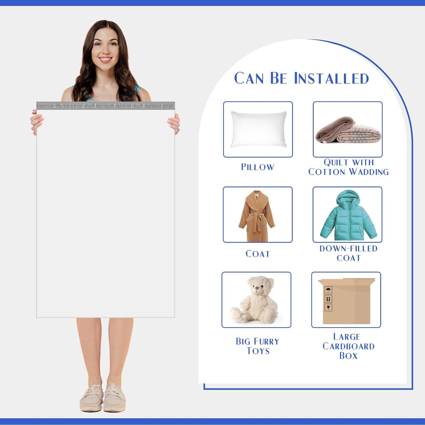 Metronic Large Poly Mailers 24×36 25 Pcs Large Shipping Bags for Clothes,Self Adhesive Shipping Envelopes for Small Business,Waterproof Mailers Poly Bags for Shipping,Packaging Mailing Bags White