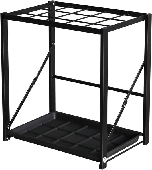 Folding Umbrella Storage Stand Rack Holder Organizer Free Standing Industrial Umbrella Rack for Entryway Home Commercial Office Hotel Entry Hallway Patio Décor with Removable Drip Tray