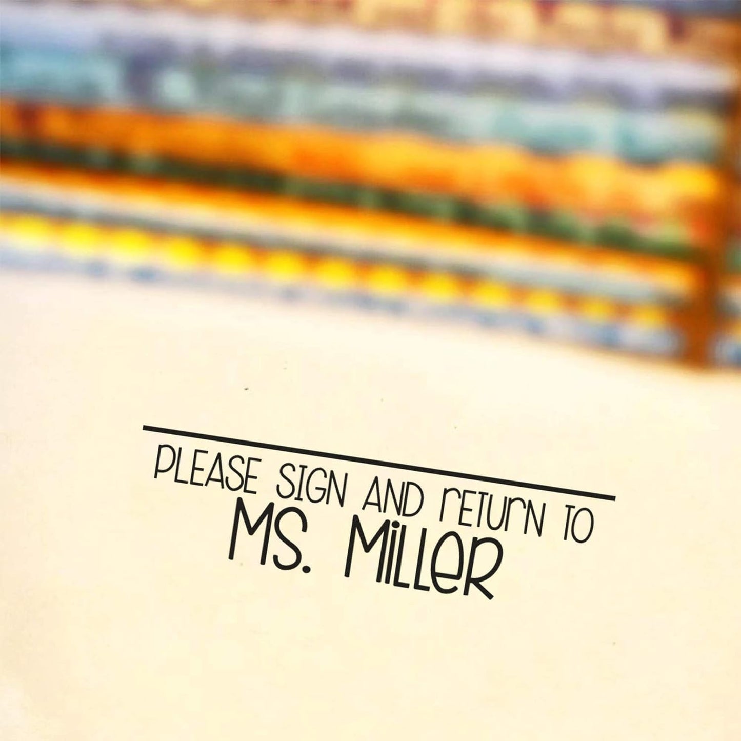 Custom Self-Inking Stamps | 49 Designs | Fun Phrases | Grading Made Easy | Classroom & Book Stamps (Please Sign and Return, Large)