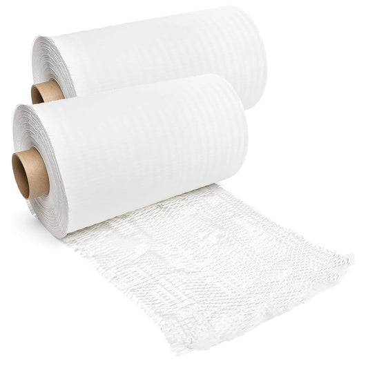 IDL Packaging 15.25" x 1400' Refill Roll (Pack of 2) for MP-1400USW HexcelWrap Honeycomb Packing Paper Station, White - Protective Kraft Paper with Interlocking Slit Design for Shipping