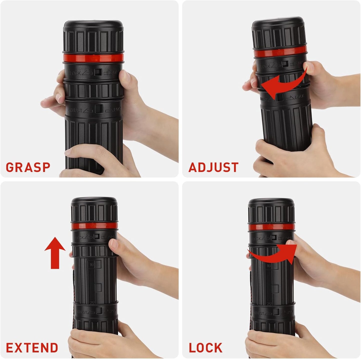 DEWEL 2 Pcs Black Document/Poster/Art Storage Tube, Adjustable Strap Waterproof and Light-Resistance Telescoping Carrying Case for Drawing, Drafting, Map Scroll, Document and Blueprint