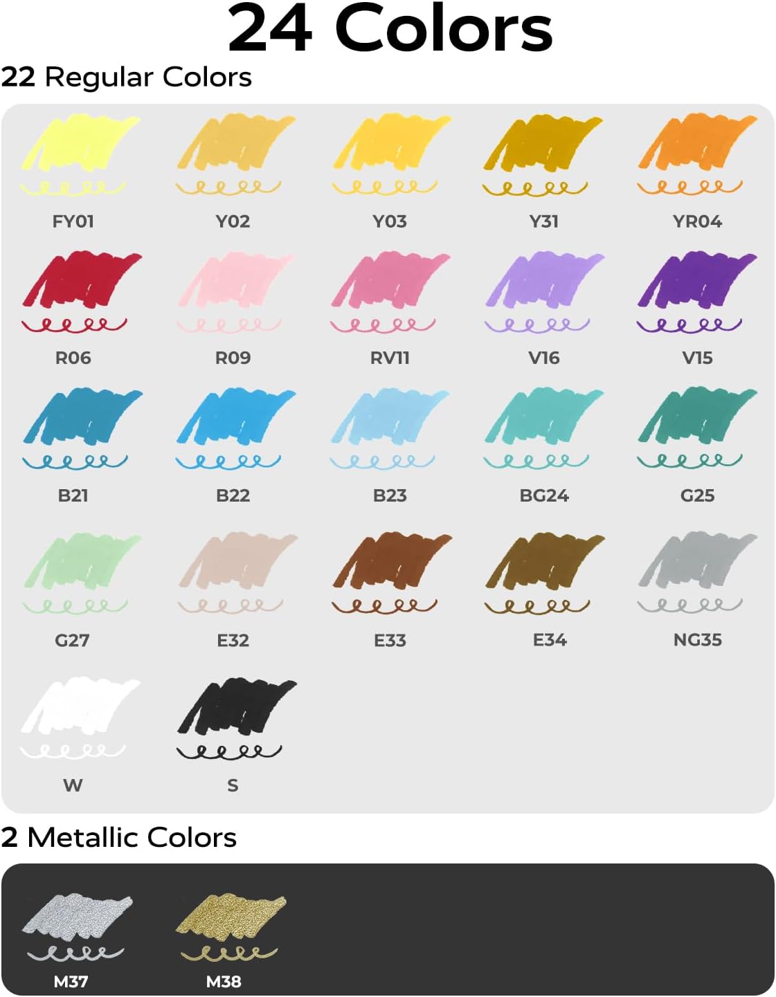 JusArt 24 Colors Dual Tip Acrylic Paint Markers with Dot and Fine Tip, No-Bleed Paint Pens and Waterproof Markers for Rock, Wood, Glass, Ceramic - Vibrant Art Supplies for Kids, Beginners & Artists