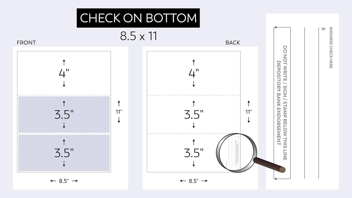 Compuchecks Check on Top Blank Check Paper - 2500 Pack, Quick-Books & Laser Printer Compatible - Security Business Checks with Voucher - 8.5" x 11" Burgundy Diamond