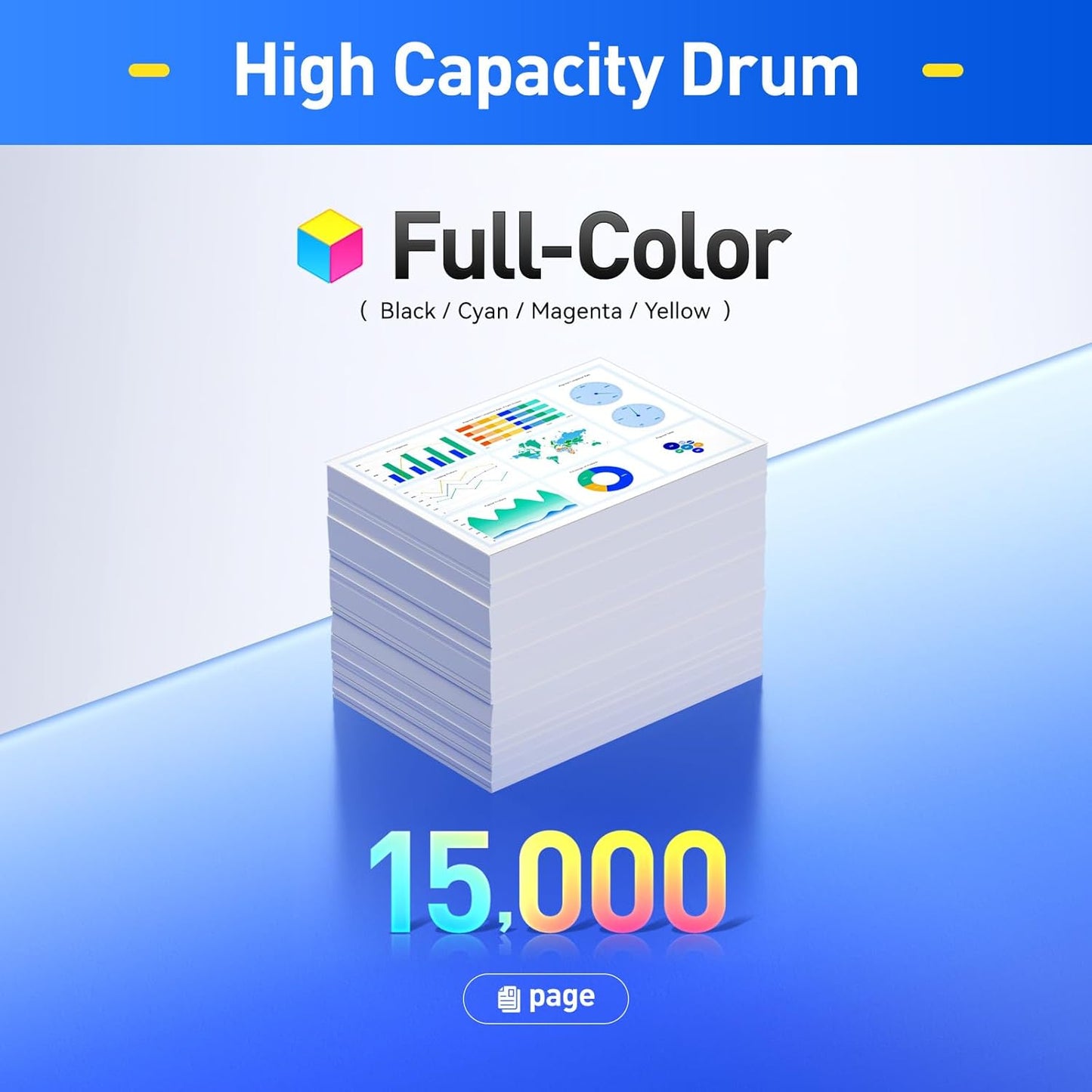DR221CL DR-221CL Drum Unit Set 4 Pack High Yield Replacement for Brother Color DCP-9020CDN HL-3140CW HL-3150CDW HL-3170CDW HL-3180CDW MFC-9130CW MFC-9330CDW MFC-9340CDW HL-3180CDW Printer Black Color