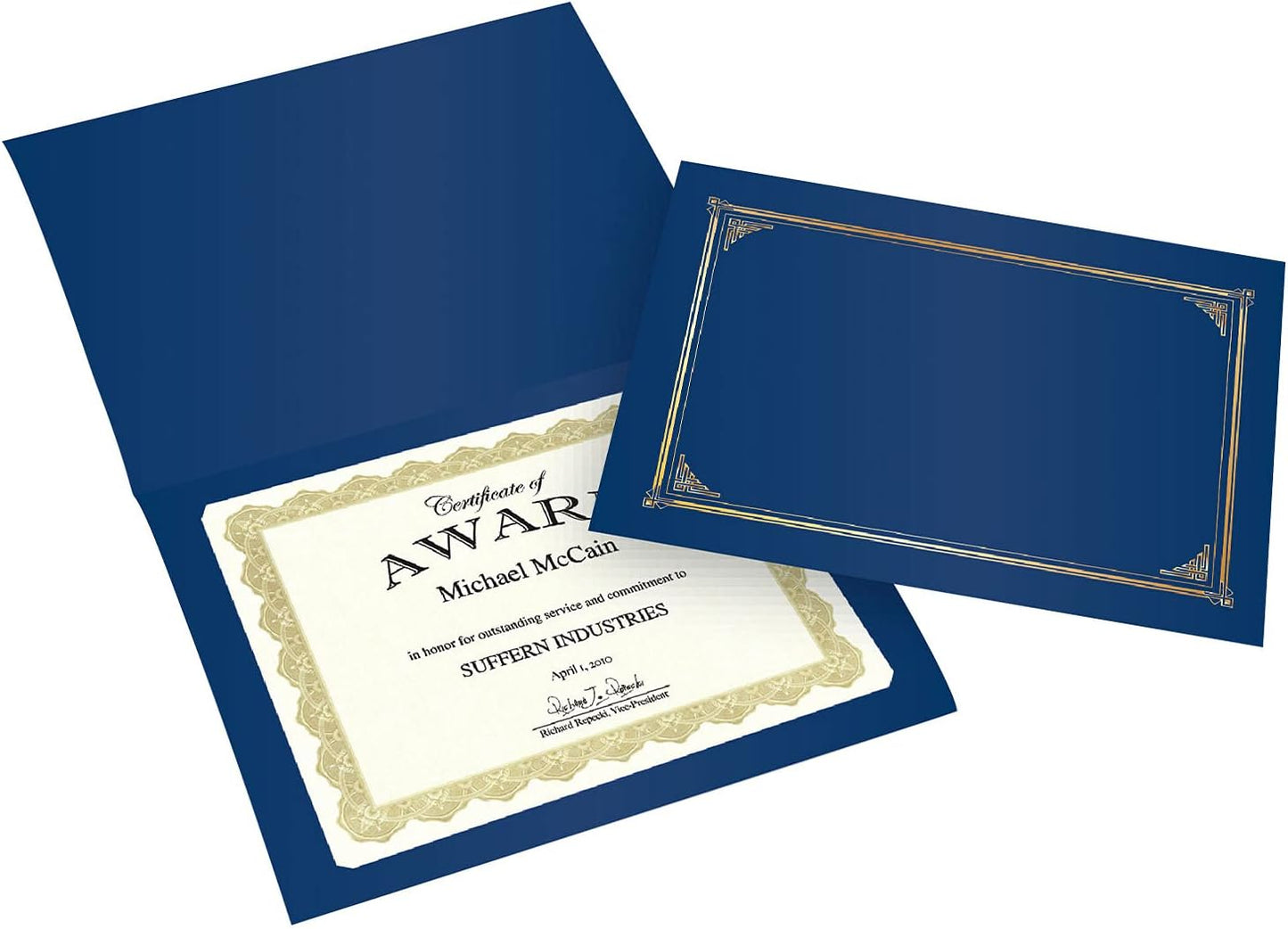 Classic Linen Document Covers 12.5” x 9.75” Navy Blue 60 Pack - Certificate Holders, Diploma Holder, Frame Documents - Premium Linen Texture for Professional Presentation