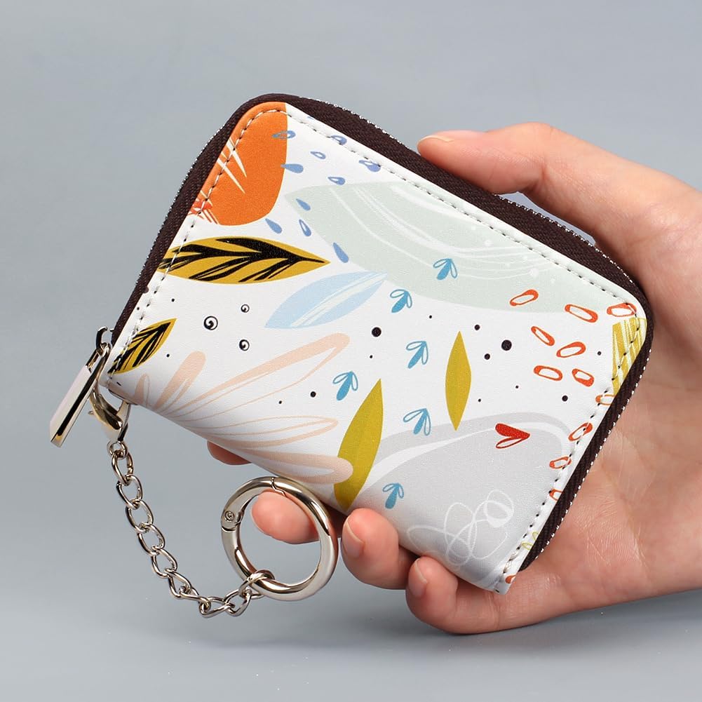 FurArt Zipper Wallet Women, RFID Blocking Credit Card Wallet, Business Card Holder, Compact Size KeyChain Wallet
