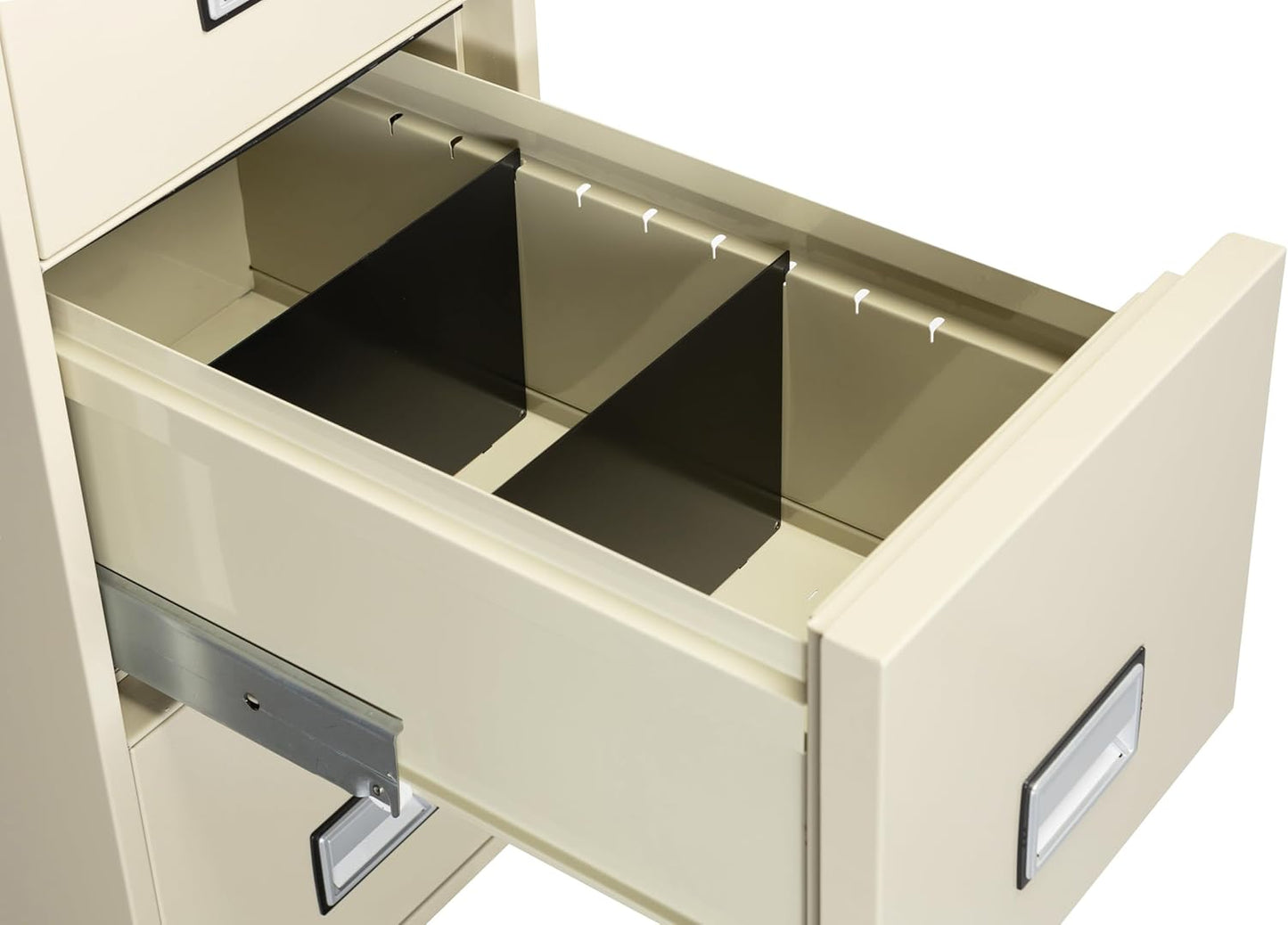 25 inch 4-Drawer Vertical Fireproof File Cabinet – Letter Size Filing – Key Lock – Water Resistant Seal – Fire and Impact Rated – Putty Finish – Model LTR4W25P