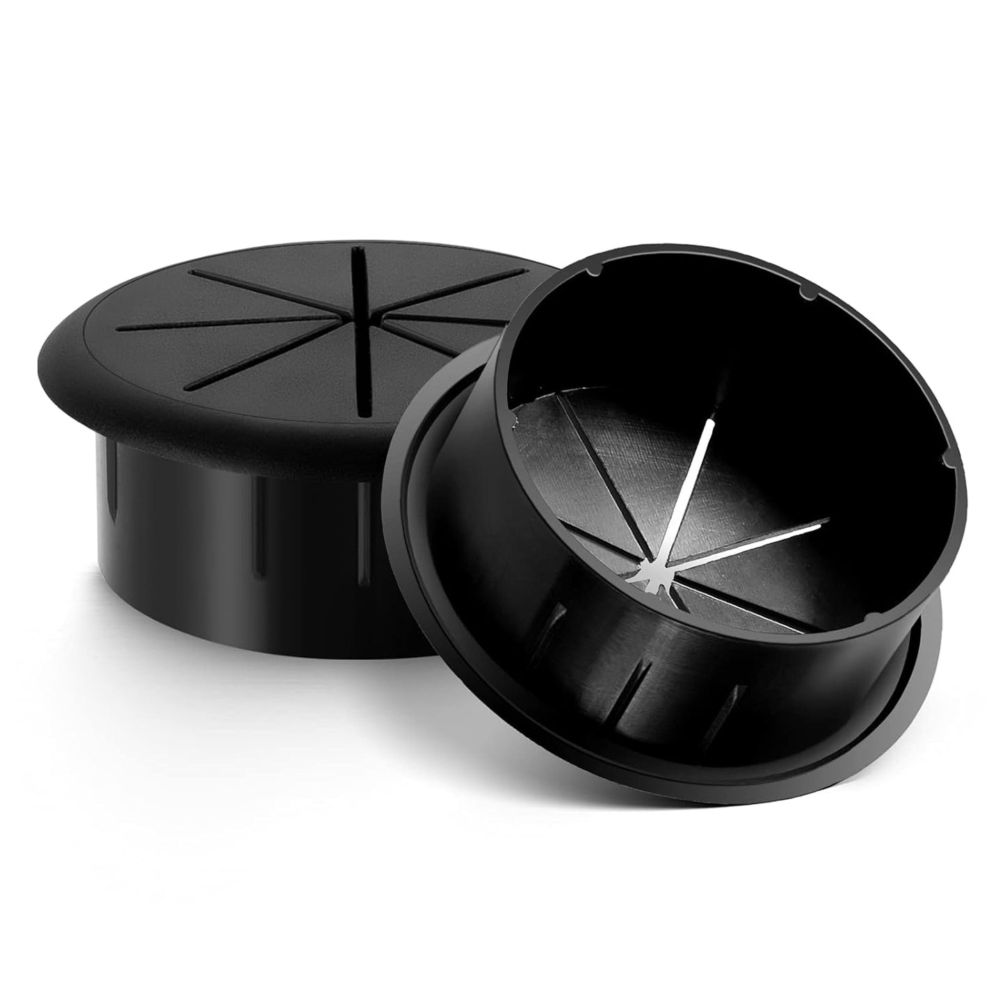 HYCC 10 Pack 2 Inch Flexible Desk Grommet,Organize Wires and Cables on Office Equipment, Computer Components, Entertainment Systems Effectively - Color: Black