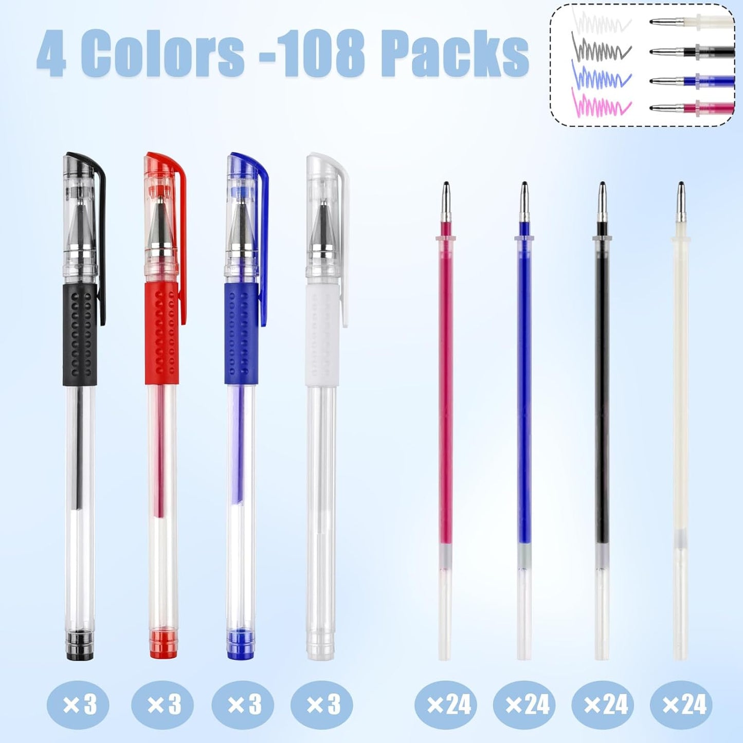 12 Pcs Heat Erasable Pens for Fabric with 96 Refills, Fabric Marking Pens for Sewing, Quilting, Embroidery, Dressmaking, Tailors Sewing Chalk Pencils