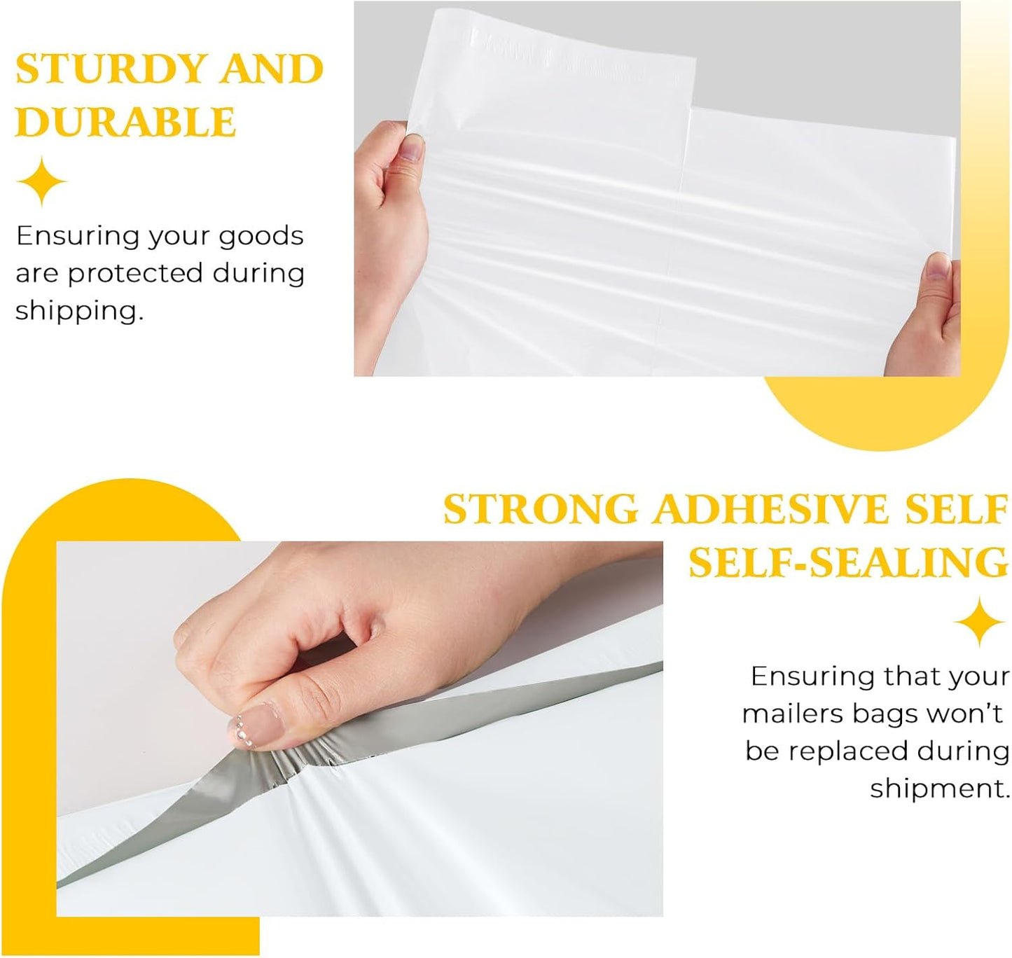 Metronic 25Pcs Poly Mailers 17.7x22 Inch,Large Shipping Bags for Clothes Bulk,Strong Self Adhesive Shipping Envelopes for Small Business,Waterproof Mailing Envelopes for Packaging White