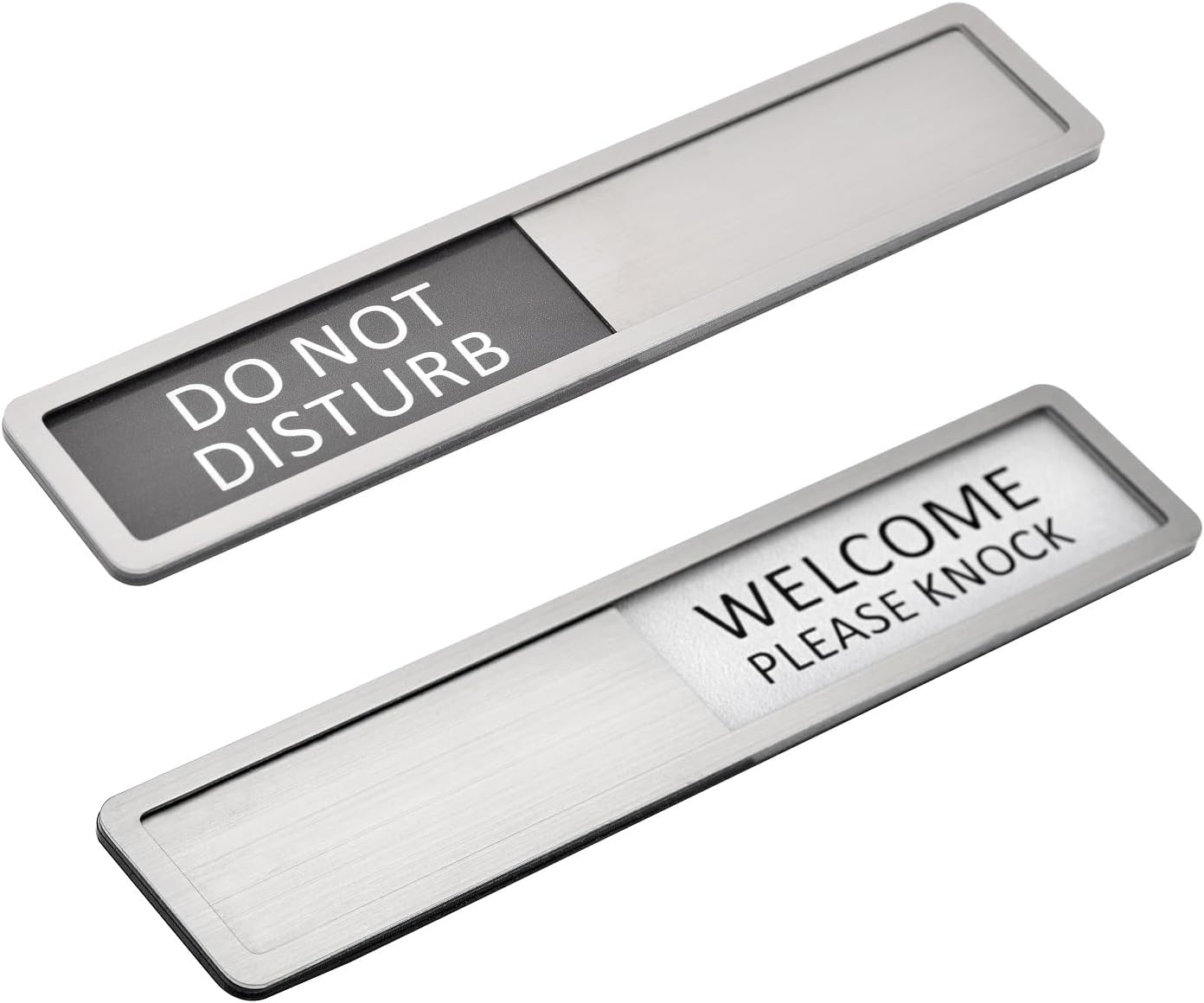 Kichwit 304 Stainless Steel Do Not Disturb Sign, Privacy Sign for Offices or Homes, Welcome Please Knock
