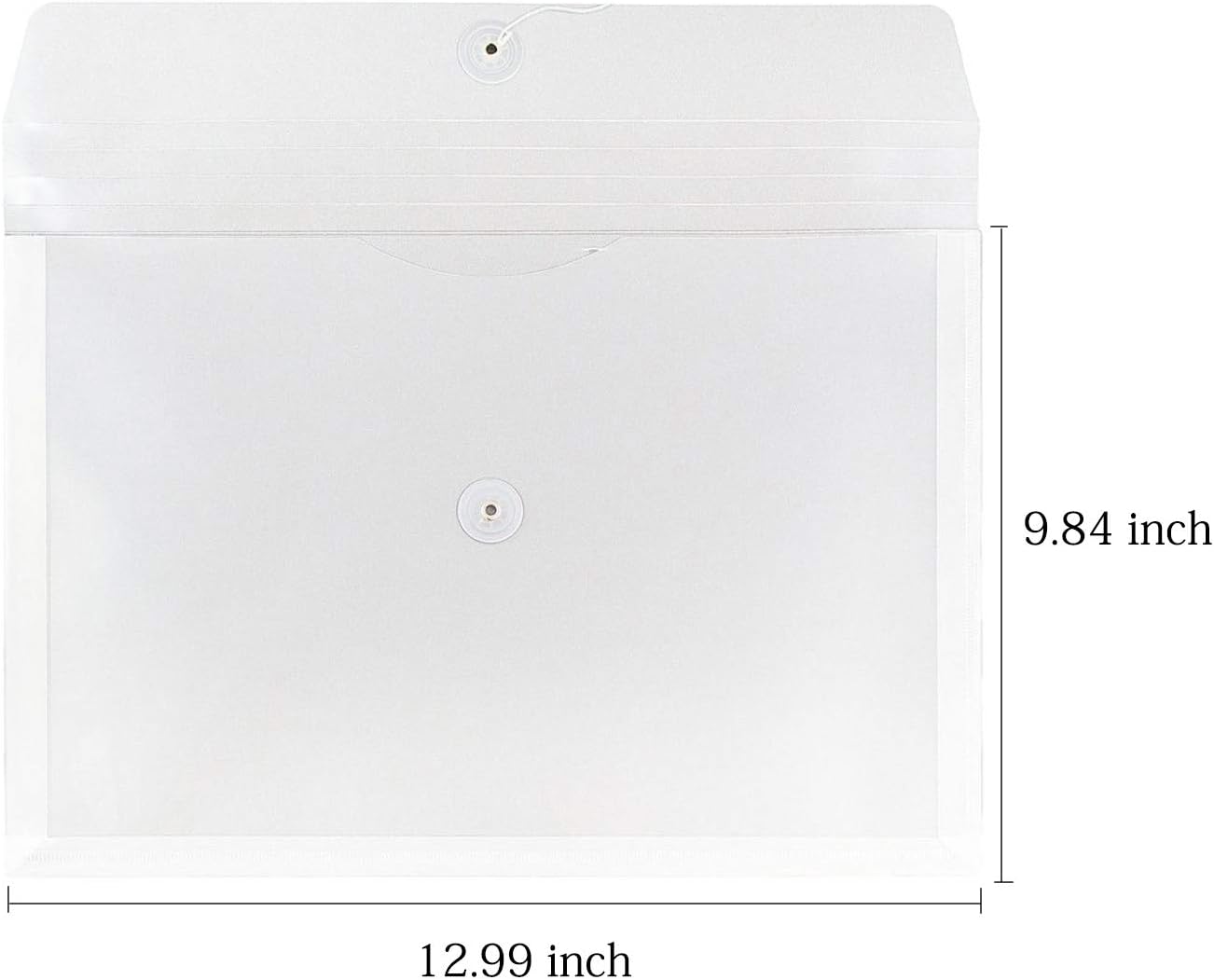 Clear String Closures Poly Envelopes Side Opening Folder Pocket Pack of 40 Bottom with Expanding Gusset (40 Pack)