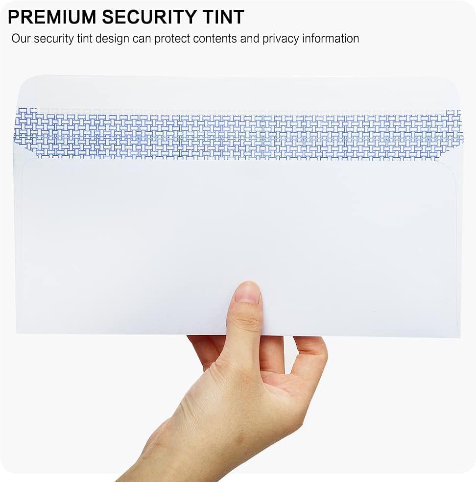 1000 Pack #10 Single Left Window SELF Seal Security Envelopes, Designed for QuickBooks Invoices & Business Statements, Computer Printed Checks Peel and Seal Flap, Size 4-1/8 x 9-1/2 Inches, 24 LB