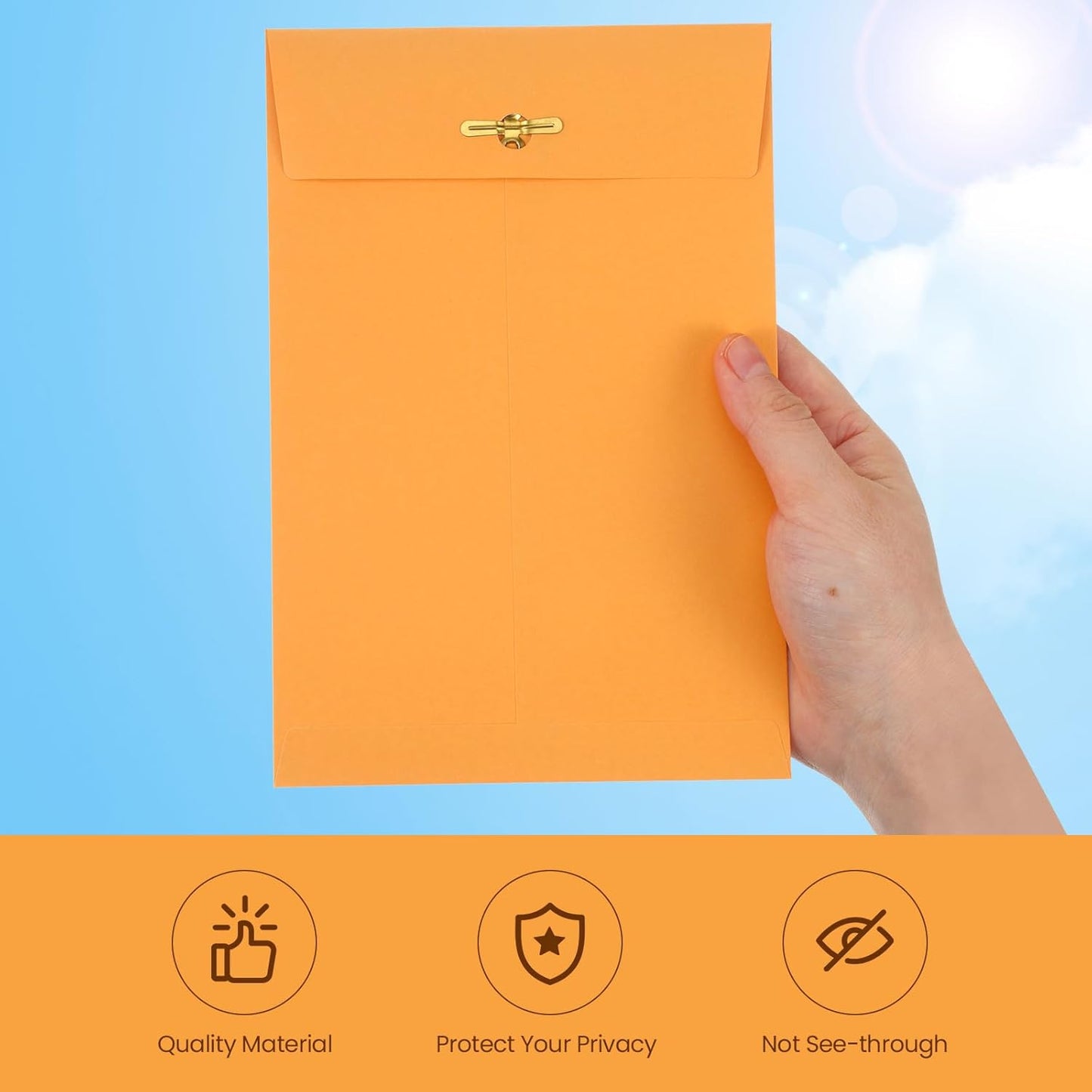 Teling 50 Pcs 5 x 7.5 Manilla Envelopes Clasp Kraft Catalog with Closure for Storing Mailing 28 lb Kraft Envelope Paper for Office Document School Business Home