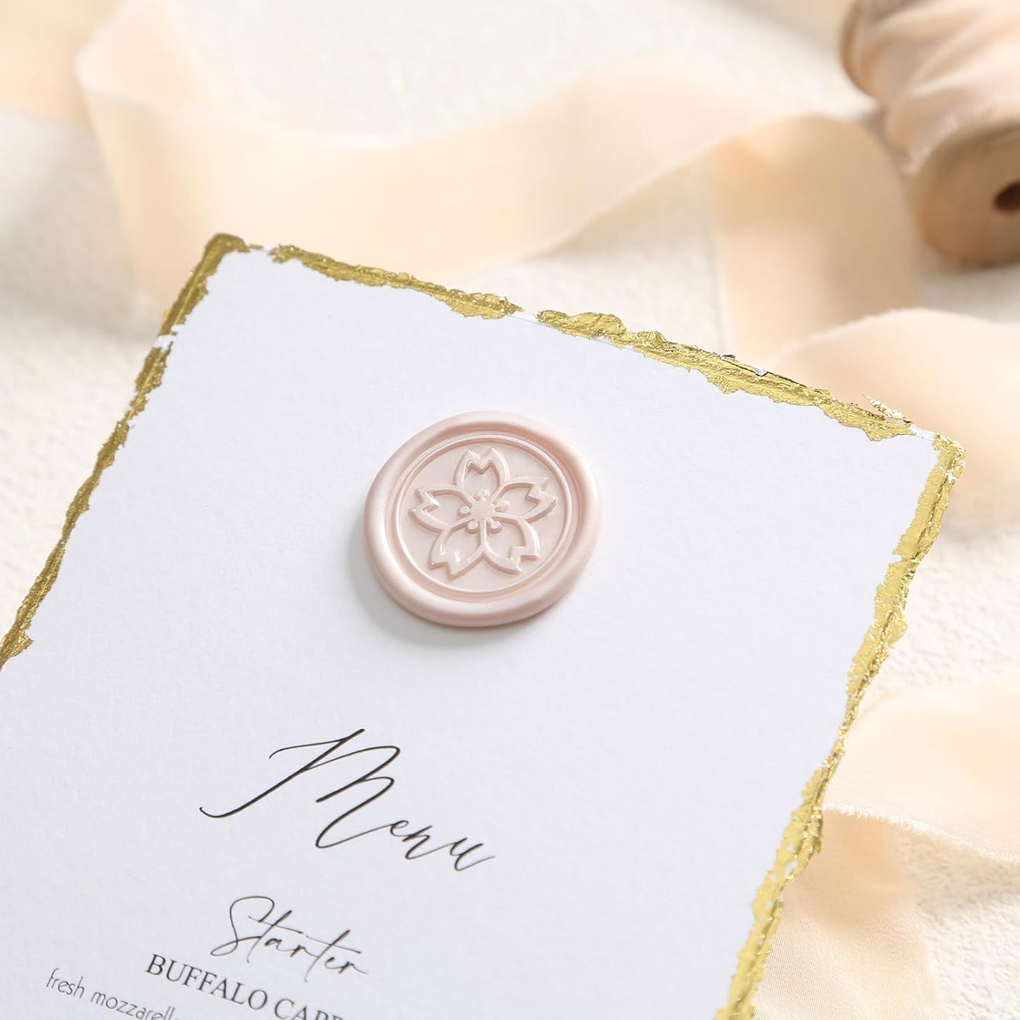 UNIQOOO Mailable Glue Gun Sealing Wax Sticks for Wax Seal Stamp - Champagne, Great for Wedding Invitations, Cards Envelopes, Snail Mails, Wine Packages, Gift Ideas, Pack of 8