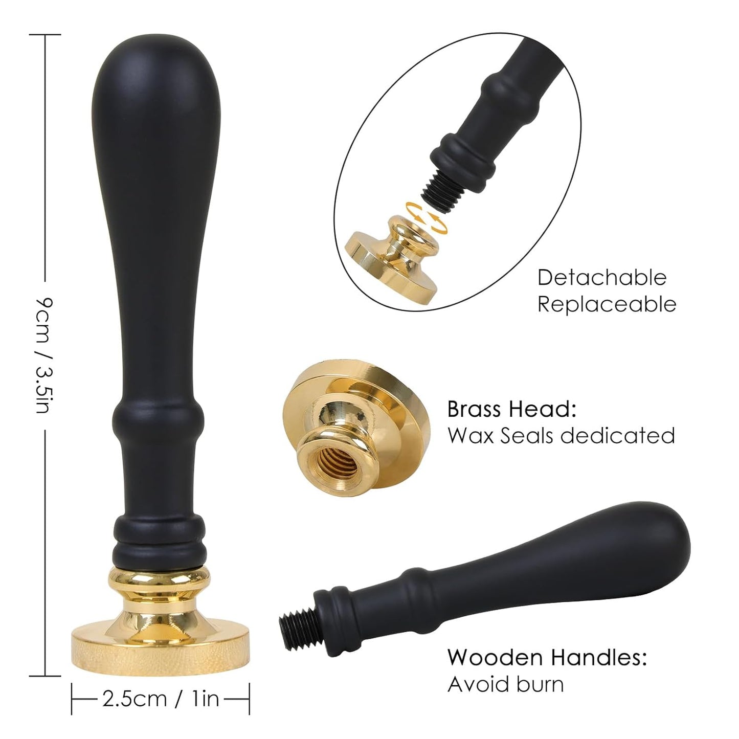 UNIQOOO Magnolia Flowers Wax Seal Stamp - Floral Sealing Wax Stamp Botanical Theme Vintage Brass Stamp Head with Wood Handle for Wedding Invitation Gift Wrap Envelopes Christmas Card