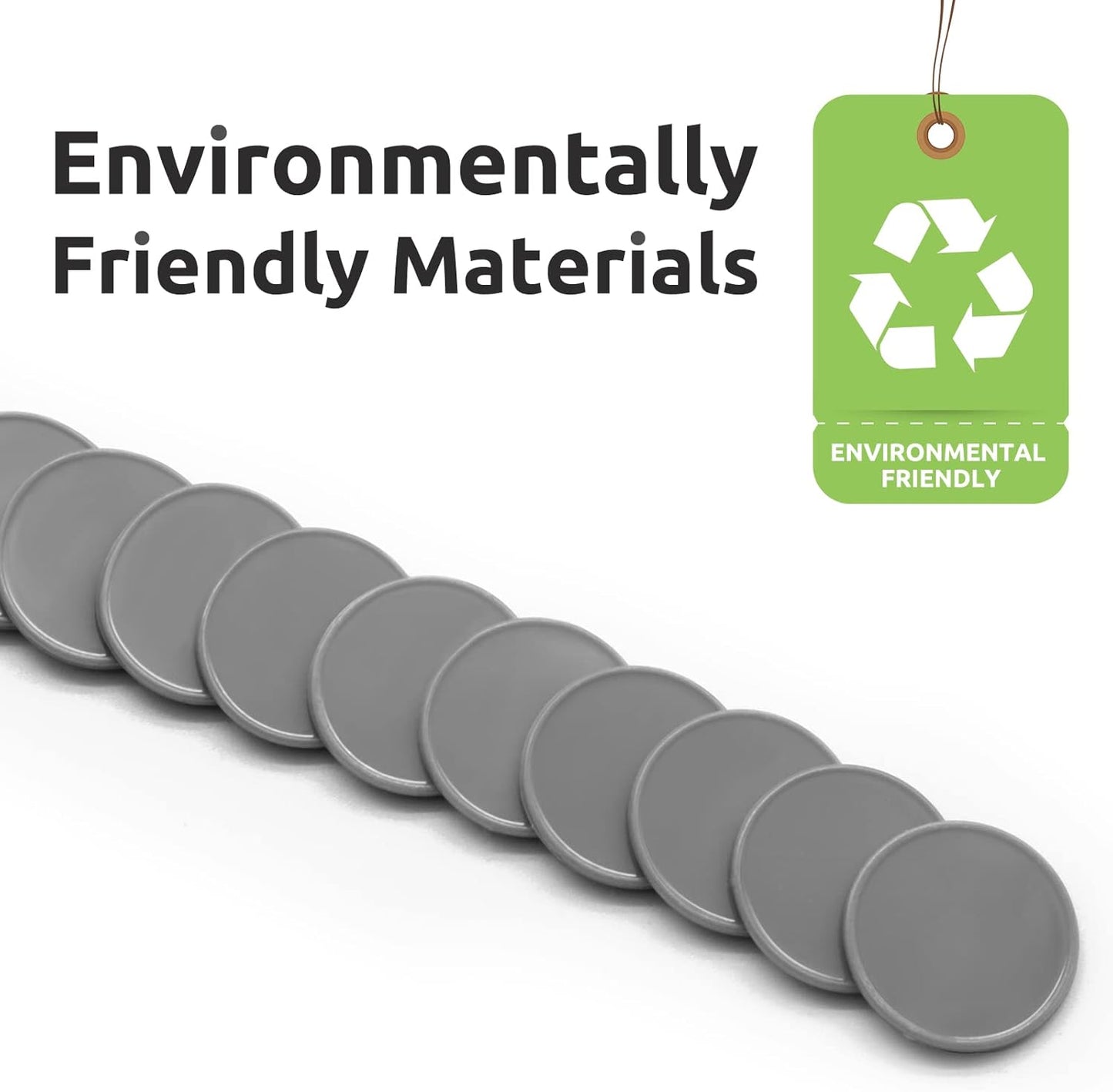 Set of 100 Opaque Plastic Learning Counters Mini Poker Chips Game Tokens with Storage Box (Gray, 1.58 Inch)