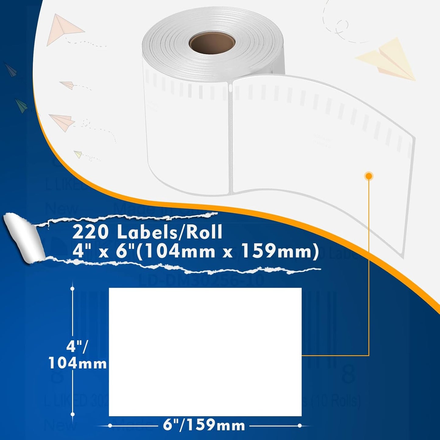 L LIKED 3300 PCS 4"x 6" Direct Thermal Labels White Perforated Shipping Label, Compatible with DYMO 4XL 1744907,Zebra, Rollo, Jadens, Nelko, 220 Labels per Roll, 15 Rolls