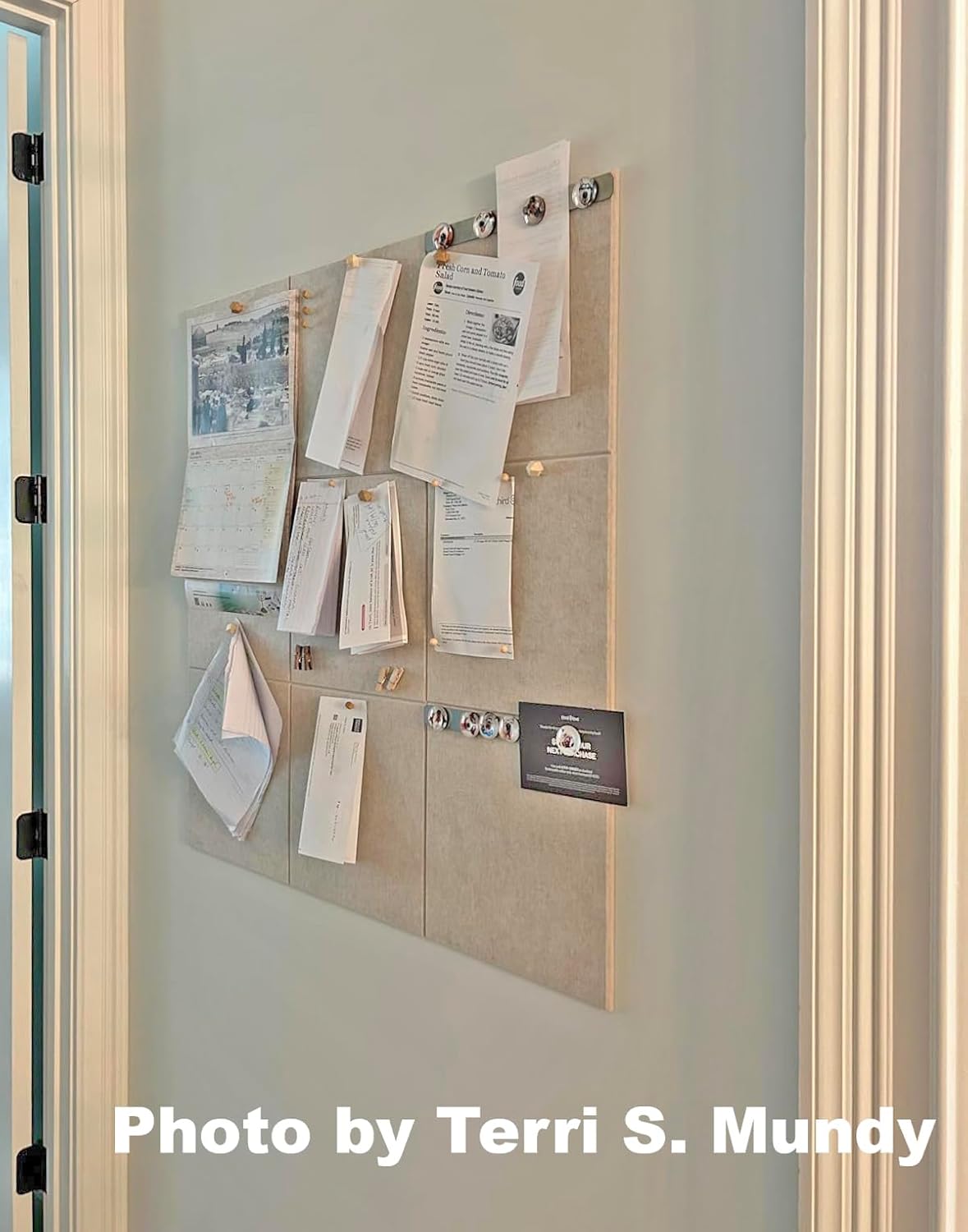 Large Cork Board Alternative - 12-Pack Felt Wall Tiles with Safe Removable Adhesive Tabs, Cork Wall Tiles Bulletin Board Home Office Essentials - Ivory