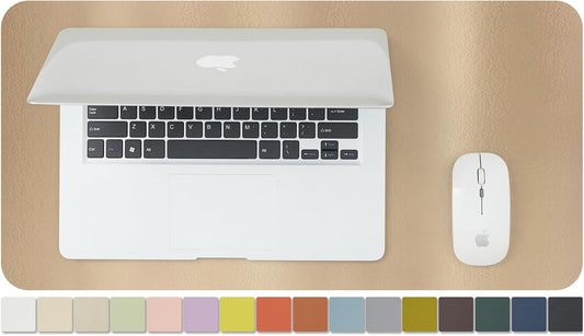 Compact Leather Desk Mat - Small Non-Slip PU Desk Pad for Office and Home - Ideal for Large Mouse Pad and Small Desk Mats on Top of Desks (Champagne Gold,23.6"x 11.8")