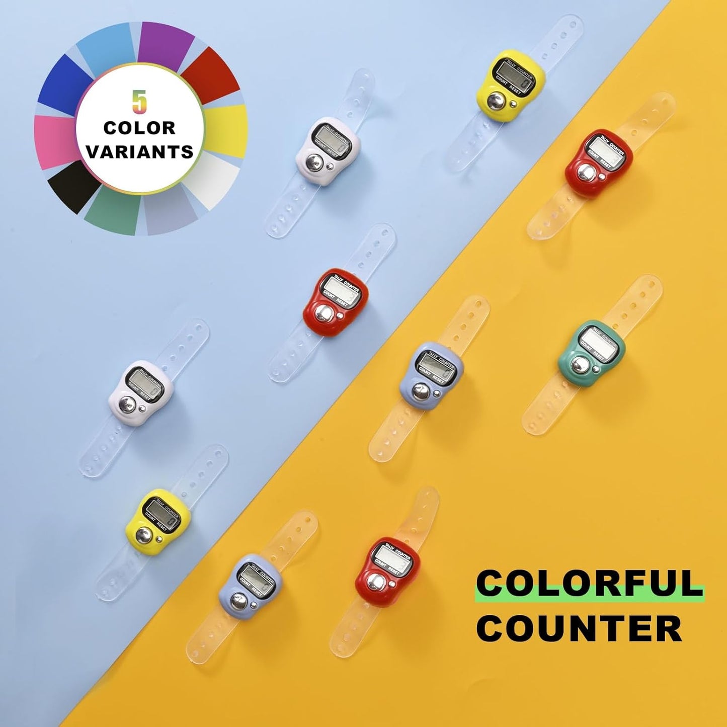 Electronic Finger Counter, 5-Digit Number Count Clicker Mini LCD Digital Display Hand Tally Counter, Resettable Counters Clickers for Knitting, Crochet, Coaching, Lap, Golf, Toddler & Fidget