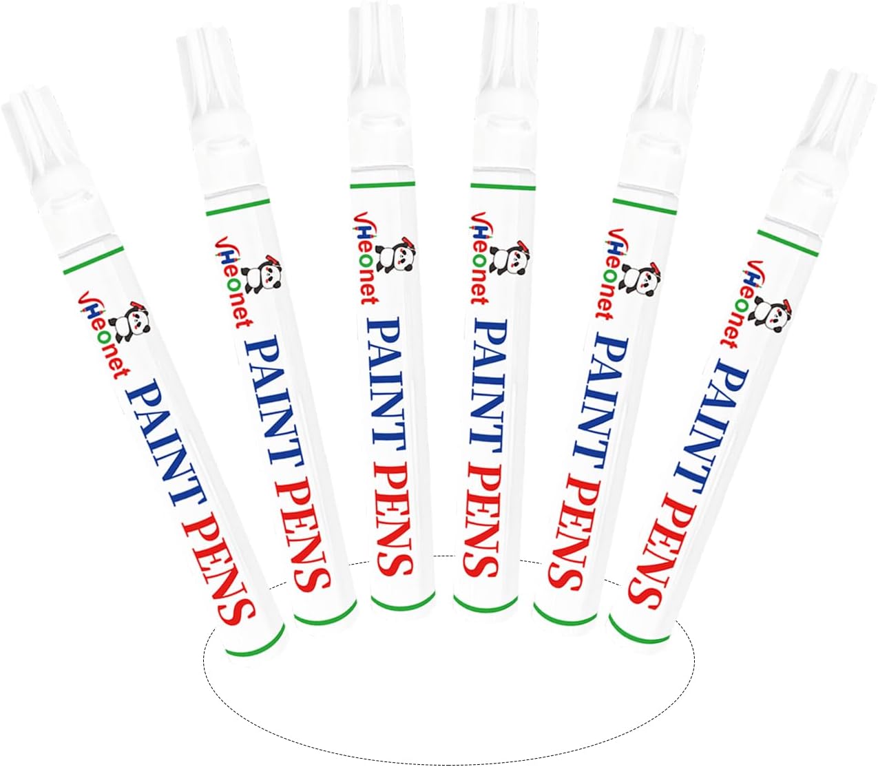 White Paint Pens marking pens Permanent Markers - 6 Pack Oil Based Waterproof Markers for Tire, Rubber,Wood, Rocks, Metal, Canvas,Plastic, Dark Surface,Craft office Supplies,Medium Point