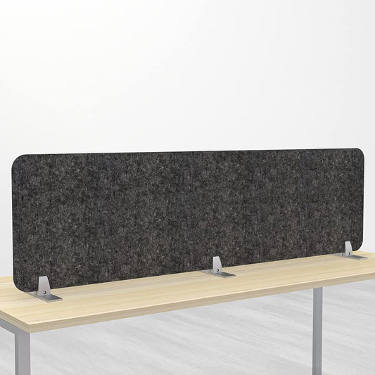 Freestanding Acoustic Desk Divider with Mount | Eco-Friendly Privacy Screen Panel | Noise Reducing Desk Partition | Tackboard Option & Easy to Install | Made from Recycled Plastic | Blue - 18" X 59"